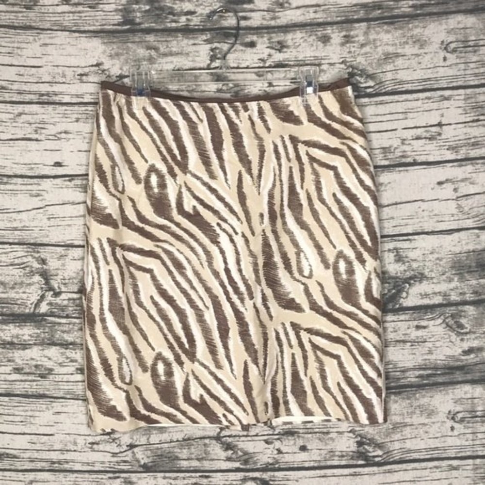 Ann Taylor LOFT Animal Print Zebra Skirt Size 12